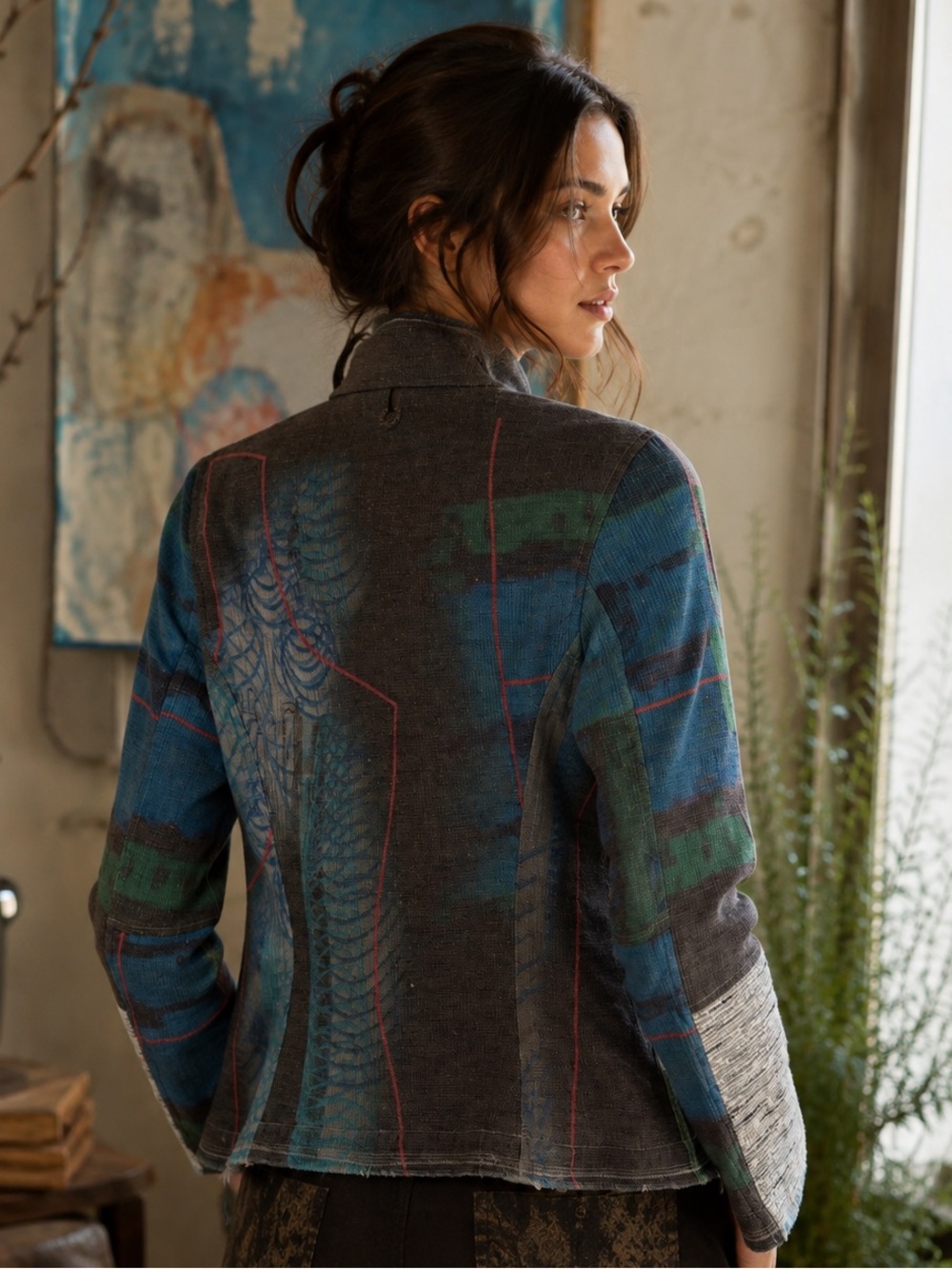 Save The Queen Blazer XS Art to wear wearable art lagenlook avant-garde eclectic